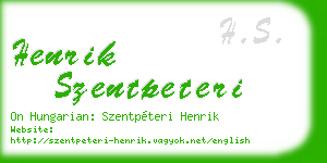 henrik szentpeteri business card