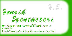 henrik szentpeteri business card